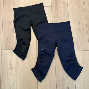Lululemon In The Flow Crop II
Heathered Deep Navy /black bundle of 2 pairs